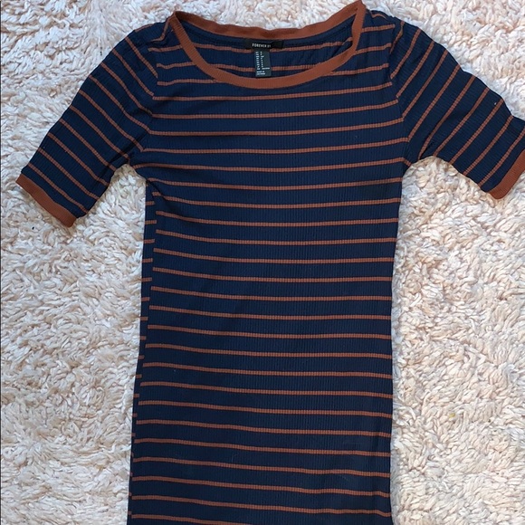 F21 Long Striped Dress - Picture 1 of 3